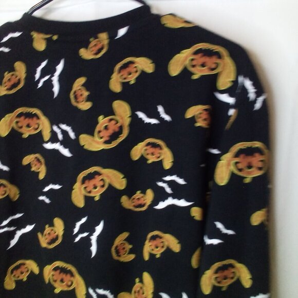 Disney Stitch Sweatshirt Juniors XS Long Sleeve Halloween Pumpkin Black Orange - Picture 12 of 15
